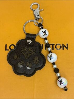 Louis Vuitton Black Dog Paw Bag Charm 5.5 inches